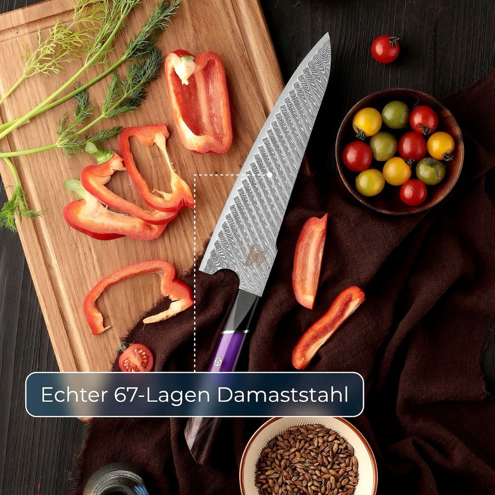 Damastmesser Murasaki inkl. Holz-Sheat
