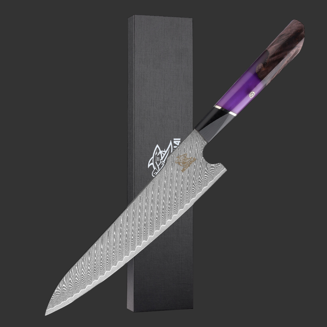 Damastmesser Murasaki inkl. Holz-Sheat