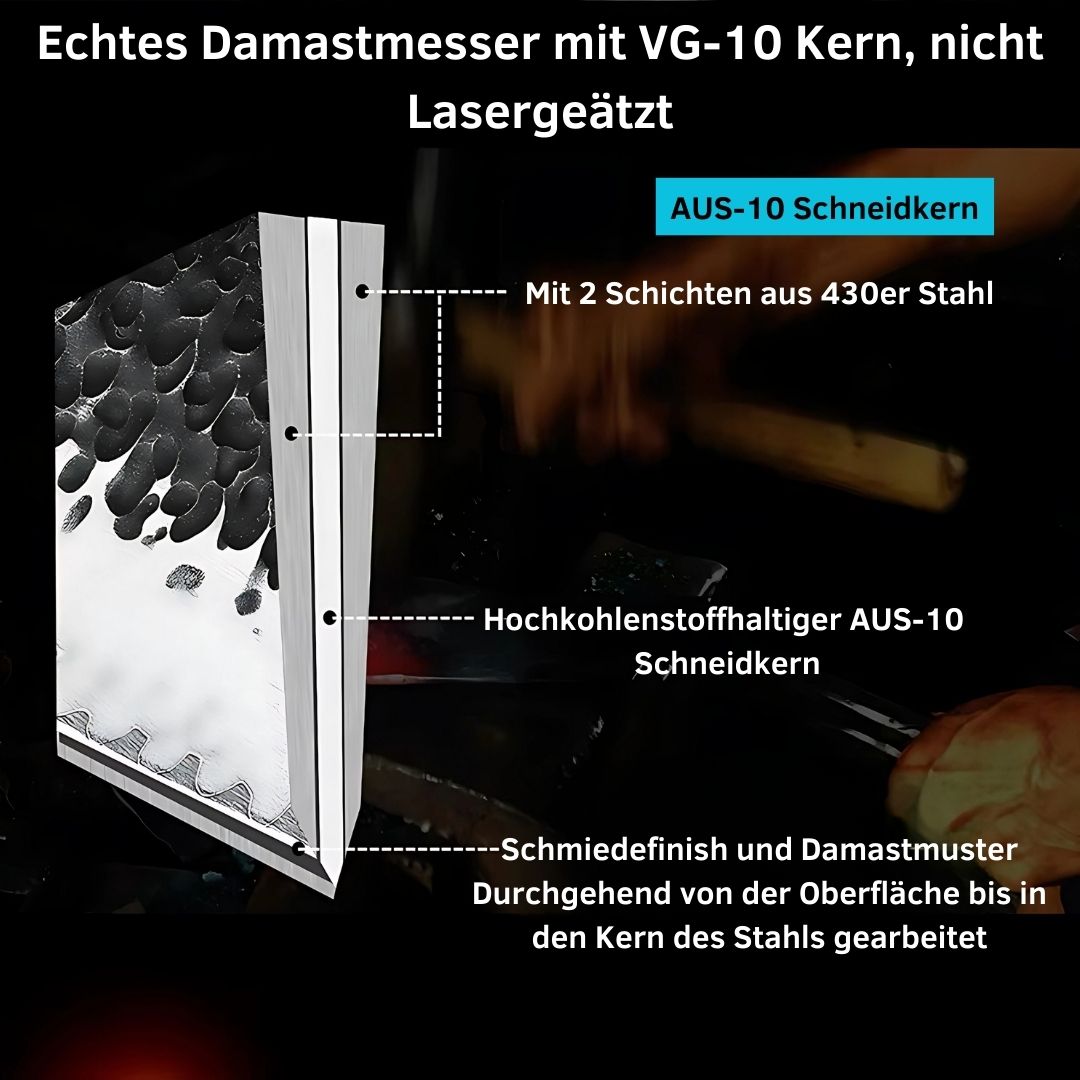 Kansu Damast-Chefmesser 8"