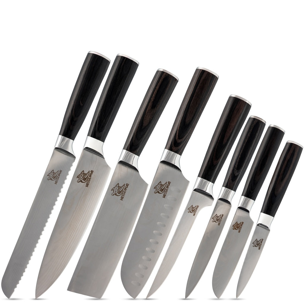 Asiatisches Messerset Premium Sakura Black- Wood Edition