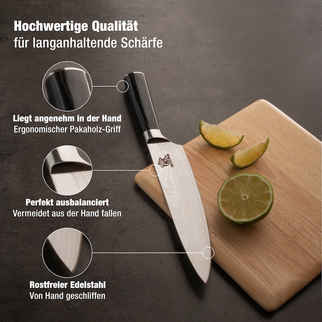 Asiatisches Messerset Premium Sakura Black- Wood Edition