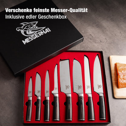 Asiatisches Messerset Premium Sakura Black- Wood Edition