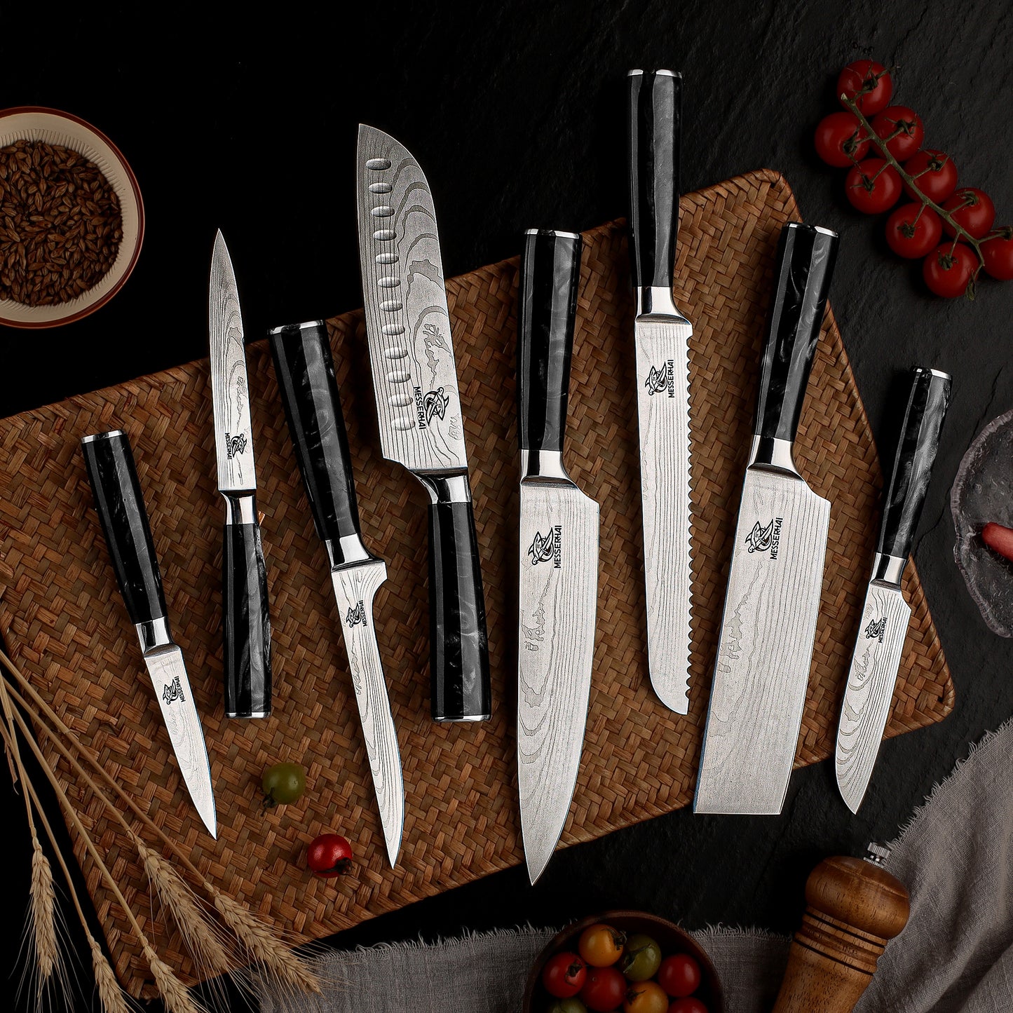 Asian knife set Premium Kuro