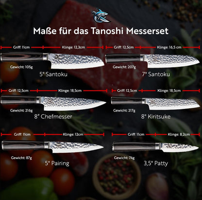 Profi Messerset Tanoshi Black-Wood Edition