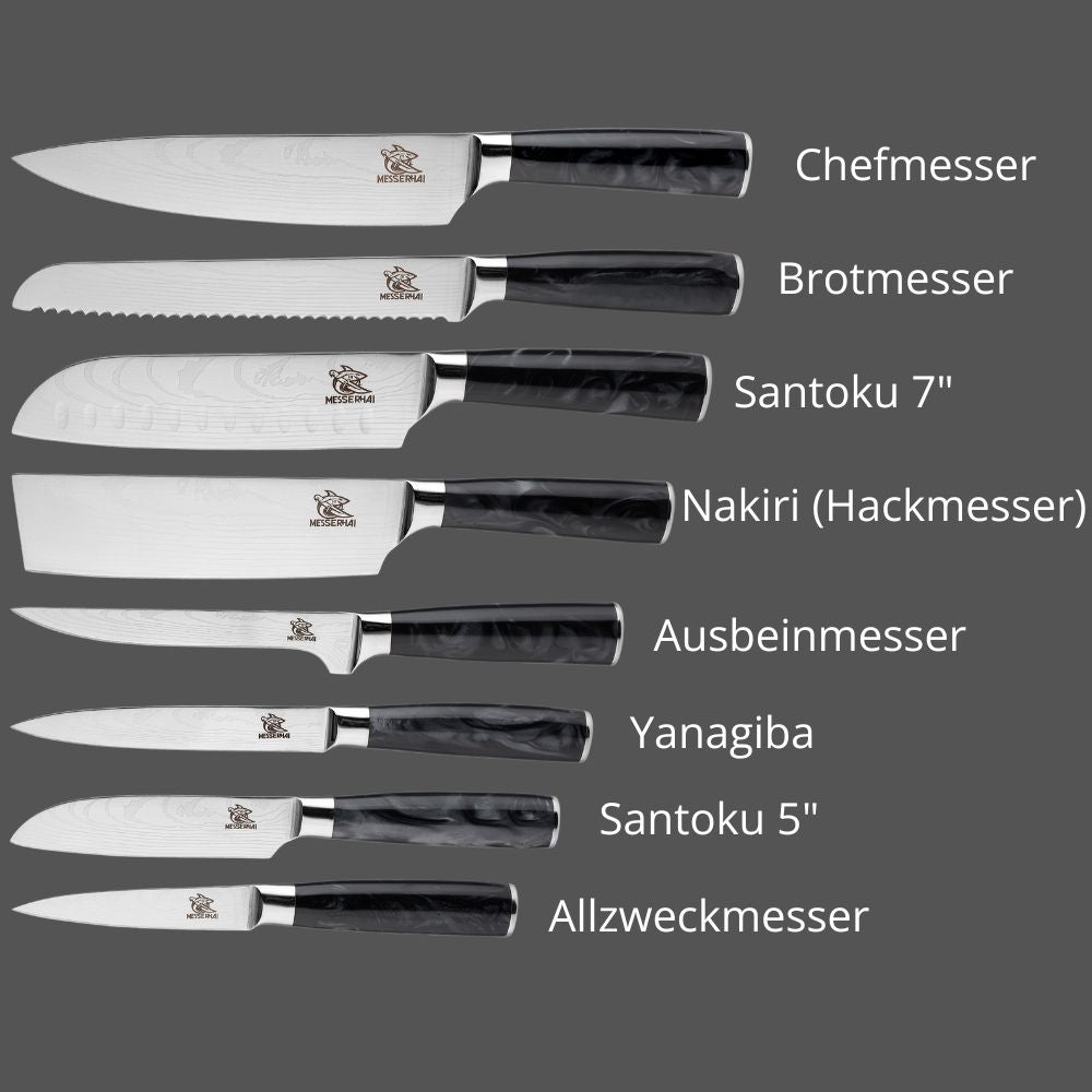 Asian knife set Premium Kuro