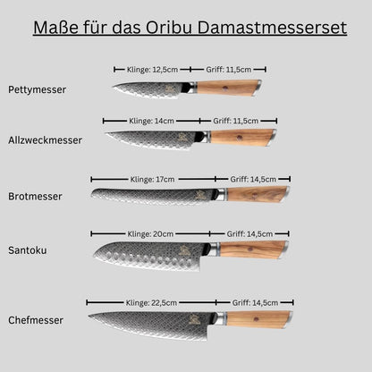 Damast-Messerset Oribu