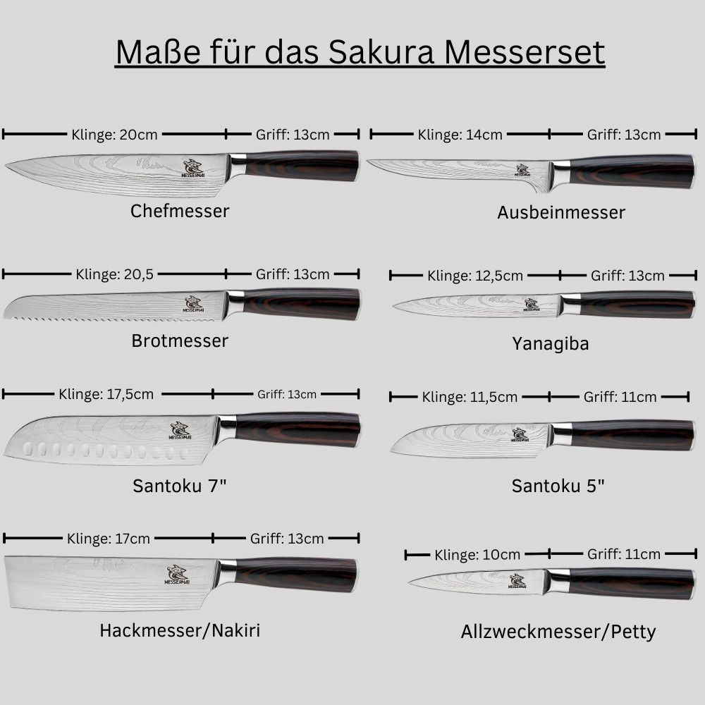 Asiatisches Messerset Premium Sakura